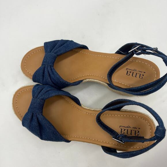 a.n.a Womens Dukes Heeled Sandals Denim Blue Size 9.5 - Picture 11 of 13